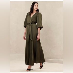 Banana Republic satin wrap dress